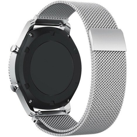 Curea ceas Smartwatch Samsung Galaxy Watch 46mm, Samsung Watch Gear S3, Silver Milanese Loop, iUni 2